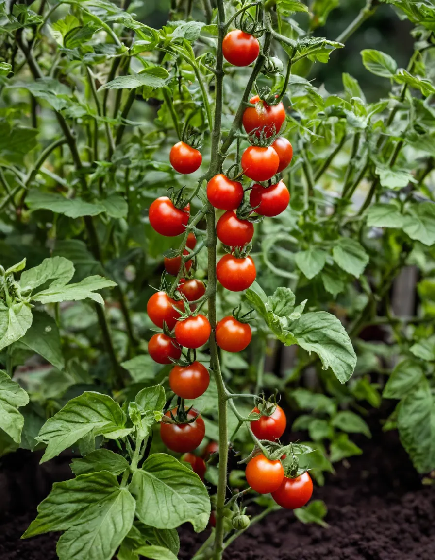 Ripe cherry tomatoes on the vine